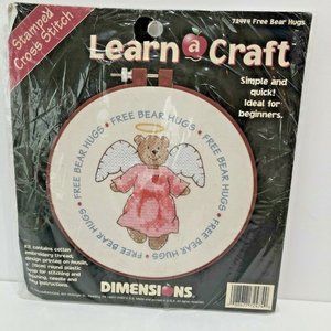 Dimensions Counted Cross Stitch Free Bear Hugs‎ Beginners Craft Kit NEW